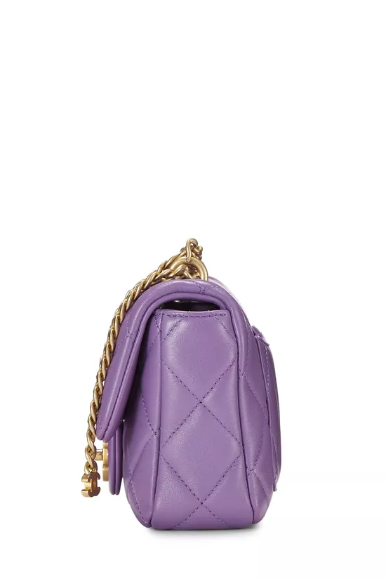 Purple Lambskin Pending CC Square Flap Mini, , large image number 3