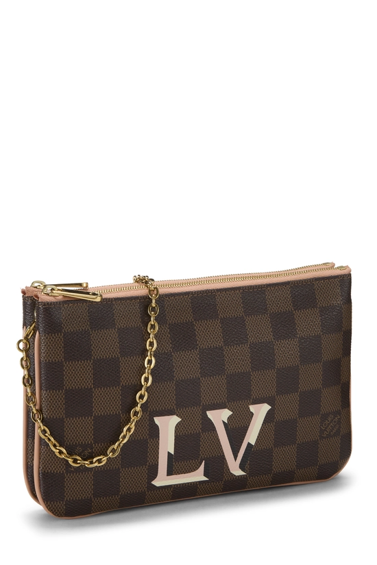 Damier Ebene Double Zip Pochette, , large image number 1