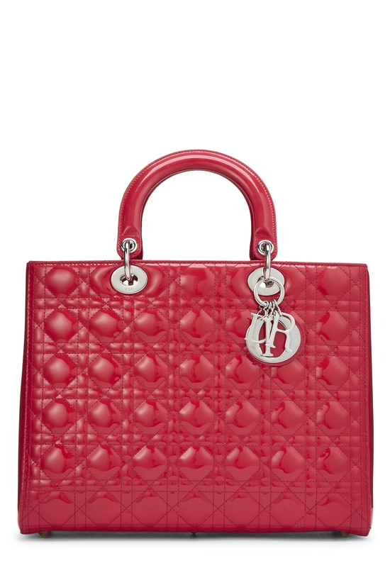 Pink Cannage Patent Leather Lady Dior Large, , large image number 0