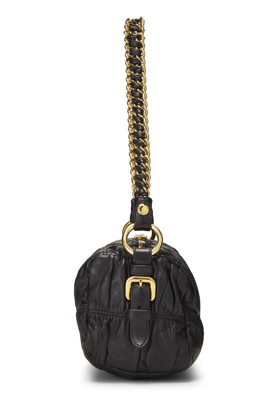 Black Nappa Gaufre Shoulder Bag, , large image number 2