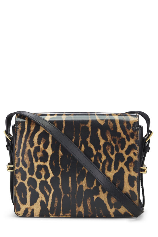 Small Shoulder Bag,Leopard Crossbody Quilted Flap Handbag with