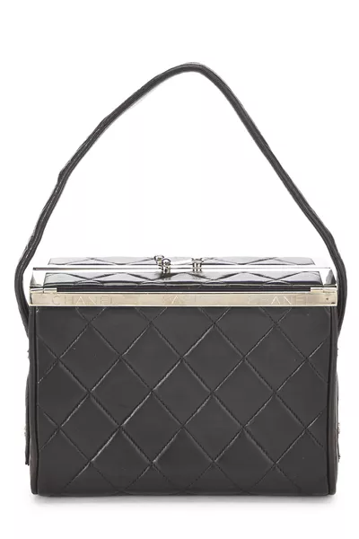 Black Quilted Lambskin Box Vanity Small