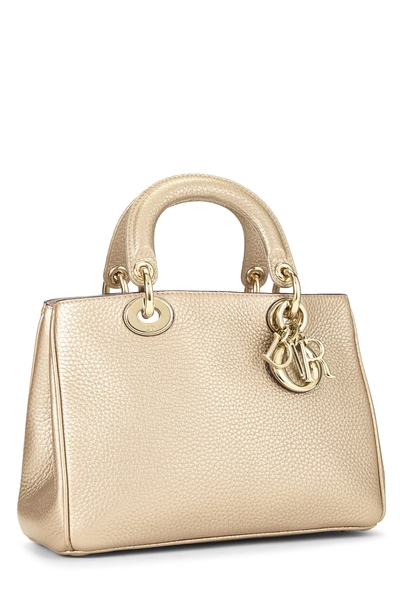 Gold Calfskin Diorissimo Handbag Mini, , large