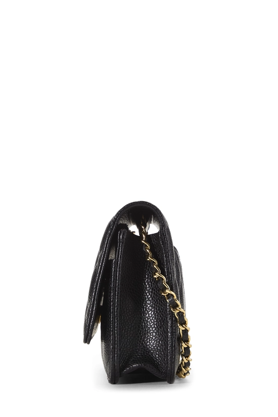 Black Quilted Caviar Classic Wallet on Chain (WOC), , large image number 2