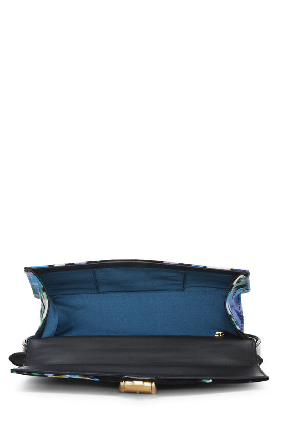 Blue & Multicolor Velvet Sylvie Shoulder Bag, , large image number 6