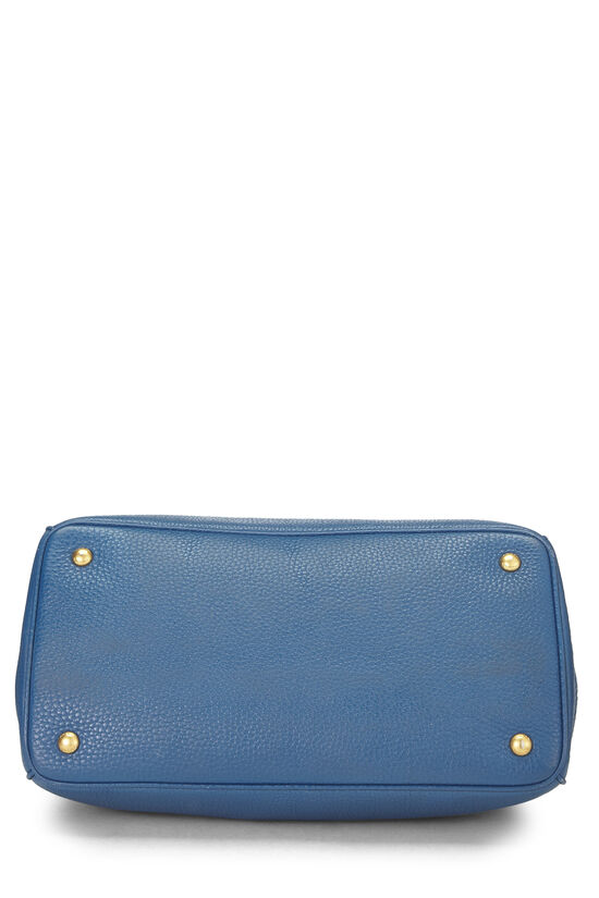 Blue Vitello Daino Convertible Handbag, , large image number 4