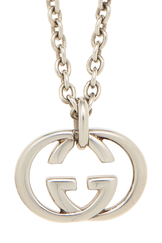 Silver Interlocking GG Necklace, , large image number 1