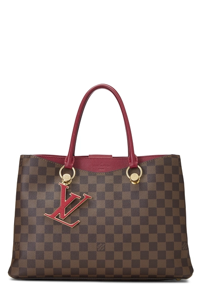 Louis Vuitton Burgundy Damier Ebene Riverside Tote