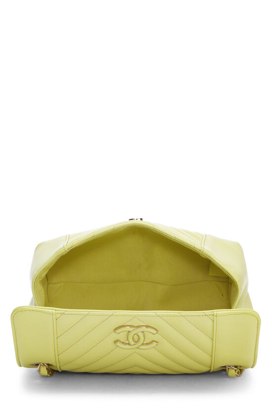 Yellow Calfskin Daily Chevron Flap Small, , large image number 5