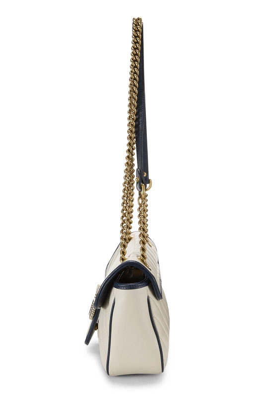 White Leather Torchon GG Marmont Shoulder Bag Small, , large image number 2