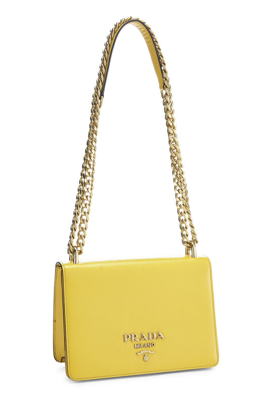 Yellow Saffiano Chain Crossbody Bag, , large image number 1