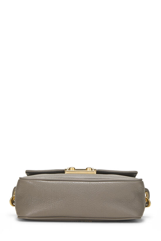 Grey Leather Buckle Crossbody Bag, , large image number 4