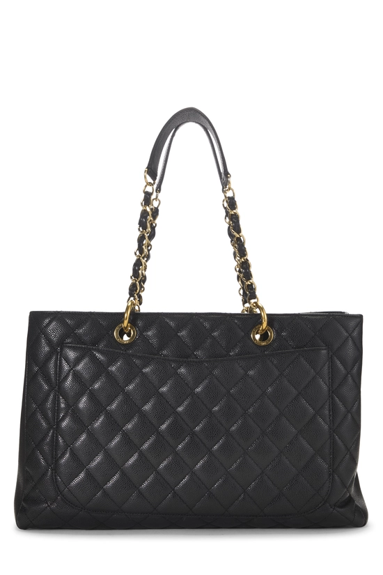 Black Quilted Caviar Grand Shopping Tote (GST) XL , , large image number 3