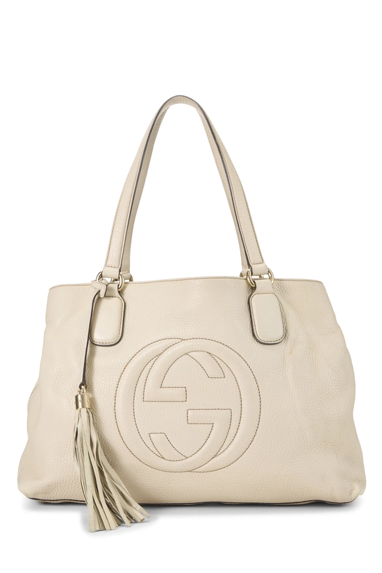 Cream Leather Soho Working Tote Large, , large image number 0
