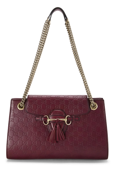 Gucci Burgundy Guccissima Leather Emily Chain Shoulder Bag Large