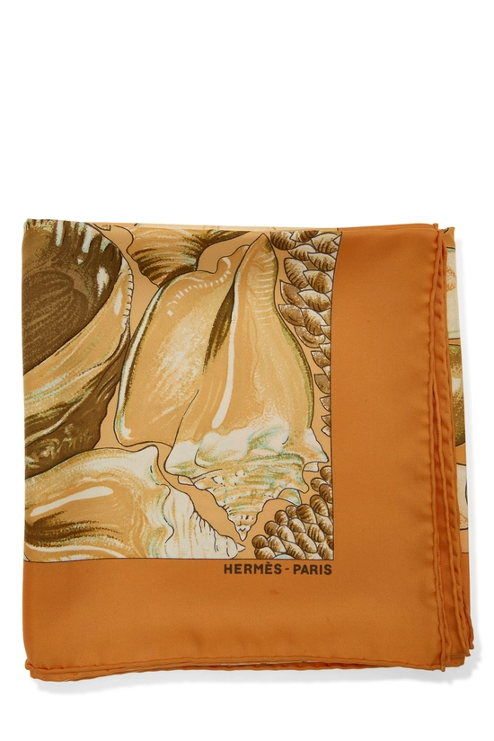 Orange & Multicolor 'Rocaille' Silk Scarf 90, , large image number 1