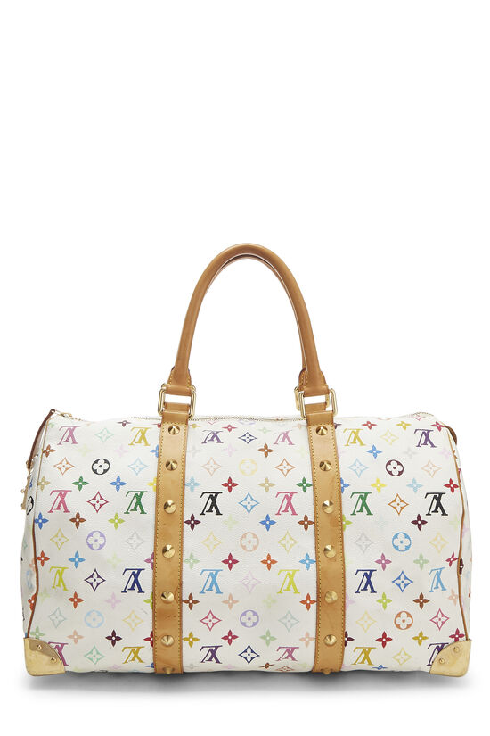 Louis Vuitton Keepall 45 Takashi Murakami White Multicolor Monogram Travel  Bag