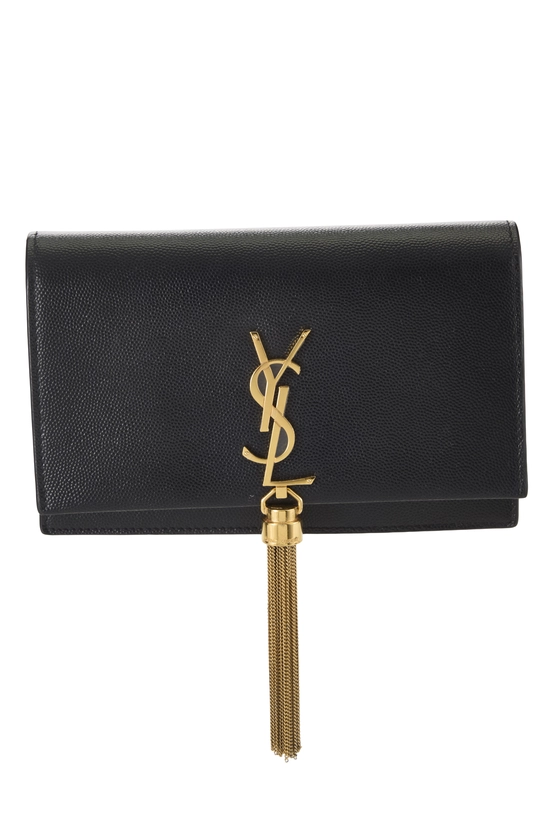 Black Grainy Kate Tassel Wallet On Chain (WOC), , large image number 0