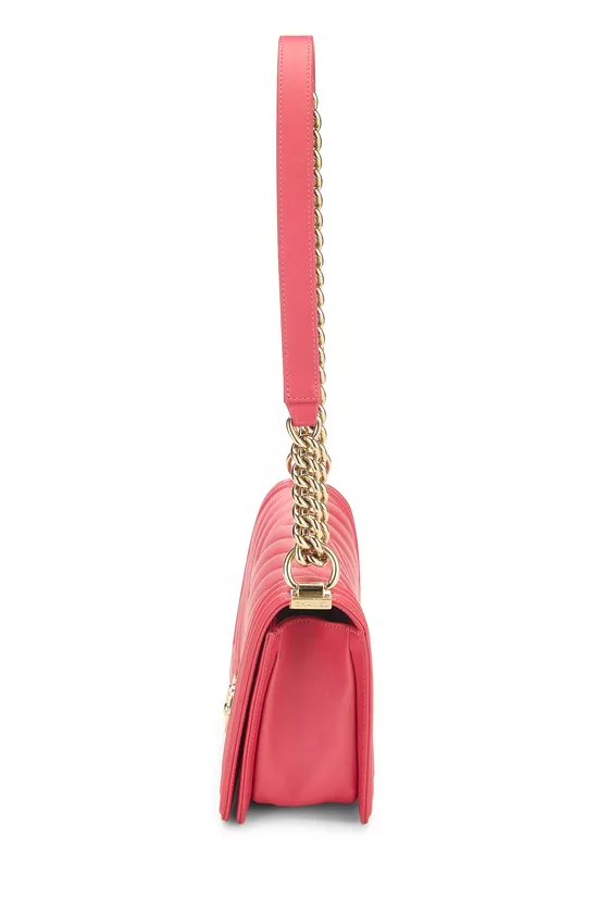 Pink Chevron Calfskin Boy Bag Medium, , large image number 2