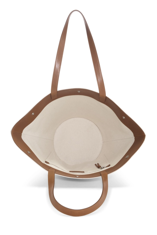 Brown Linen Rive Gauche Bucket Tote, , large image number 5