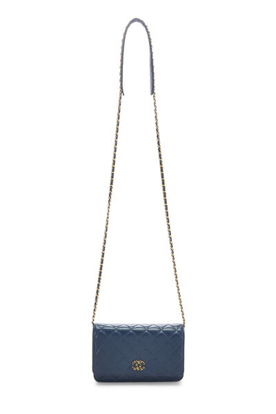 Blue Quilted Lambskin Wallet on Chain (WOC), , large