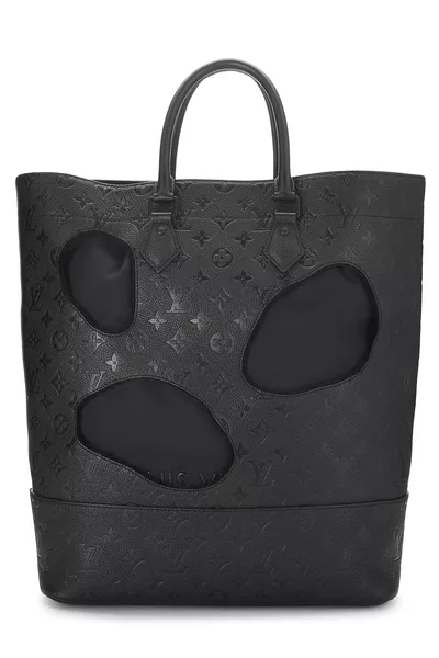 COMME DES GAR&Ccedil;ONS x Louis Vuitton Black Monogram Empreinte Bag with Holes