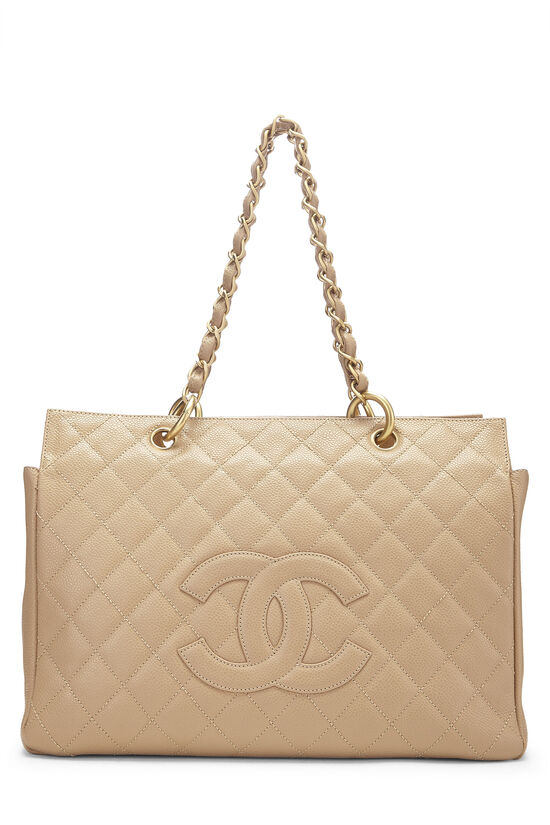 Chanel Black Quilted Caviar Timeless Grand Shopping Tote Gold