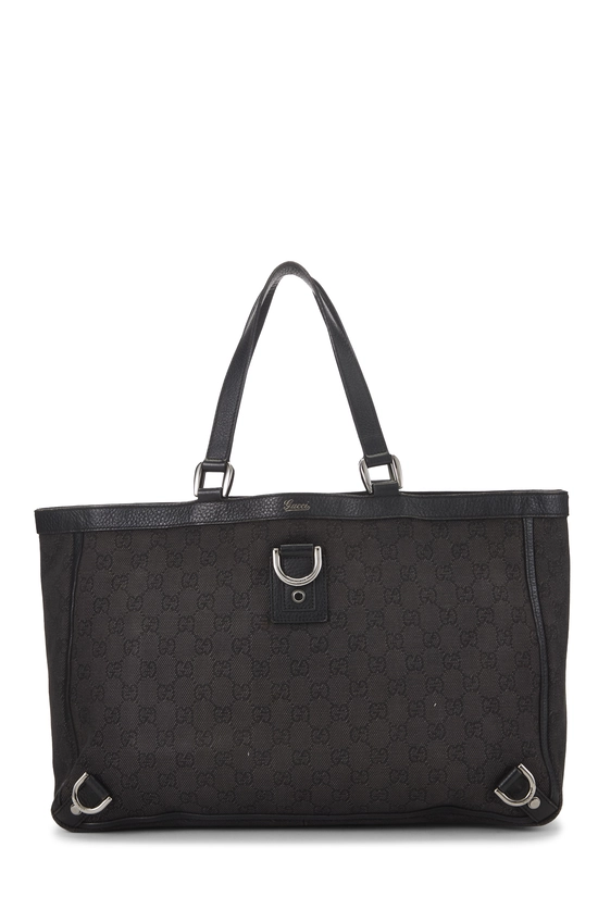 Black GG Denim D-Ring Abbey Tote Large, , large image number 0