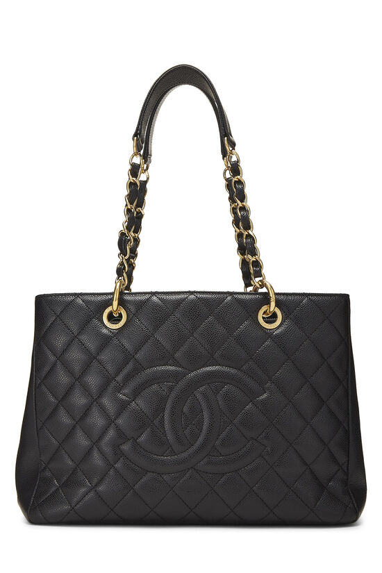 Black Quilted Caviar Grand Shopping Tote (GST), , large image number 0