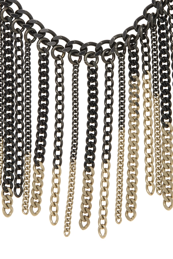 Black Gold Fringe Necklace, , large image number 1