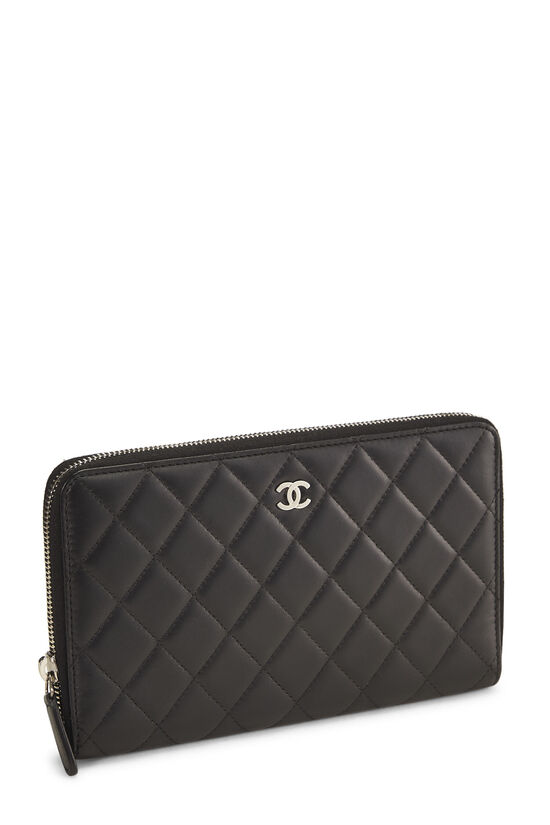 Chanel Black Quilted Lambskin Leather Zipped O-Key Holder