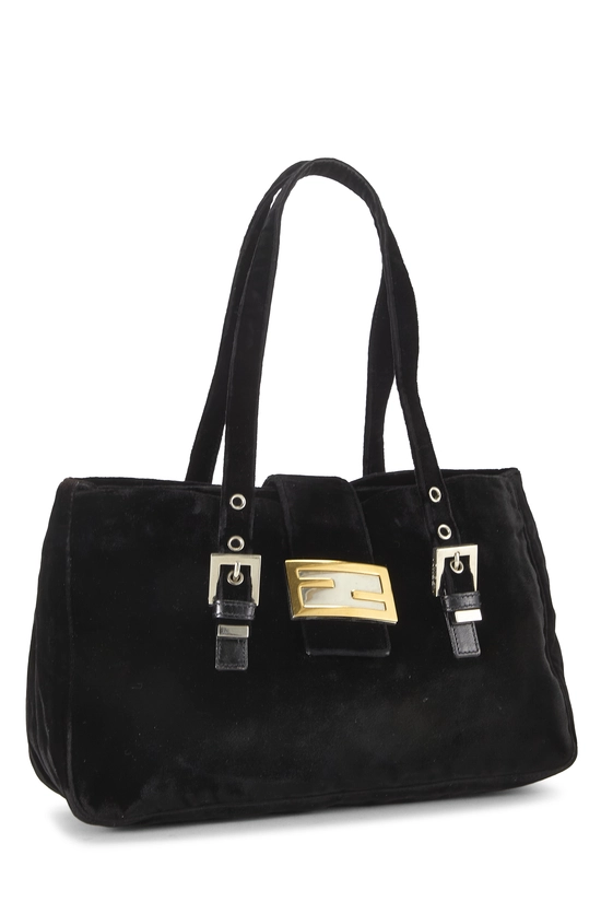 Black Velour Shoulder Bag, , large image number 1