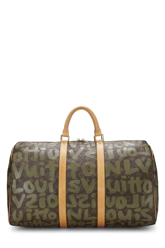 Stephen Sprouse x Louis Vuitton Green Monogram Graffiti Keepall 50, , large image number 3