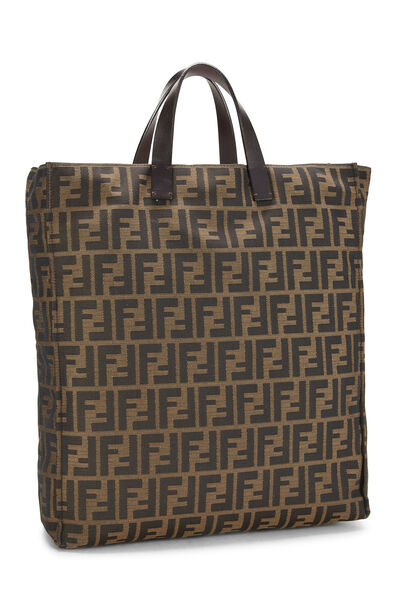 Brown Zucca Canvas Vertical Tote, , large