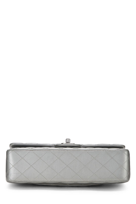 Metallic Silver Quilted Lambskin Classic Double Flap Medium, , large image number 4