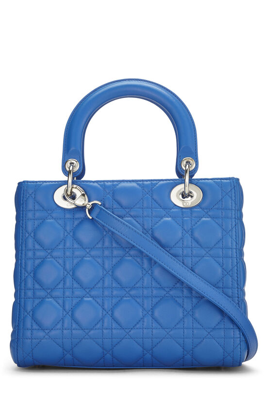 Blue Cannage Quilted Lambskin Lady Dior Medium, , large image number 3