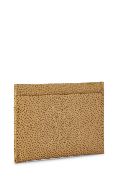 Beige Caviar 'CC' Card Holder, , large