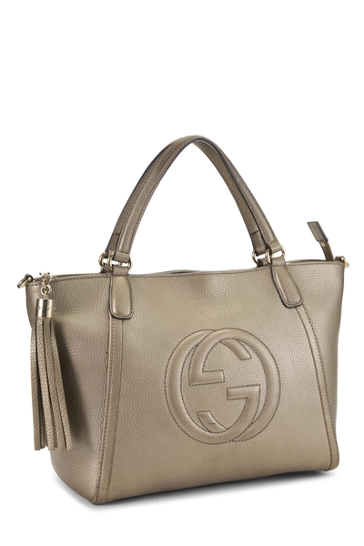 Gucci Gold Metallic Leather Soho Top Handle Bag — photo 2
