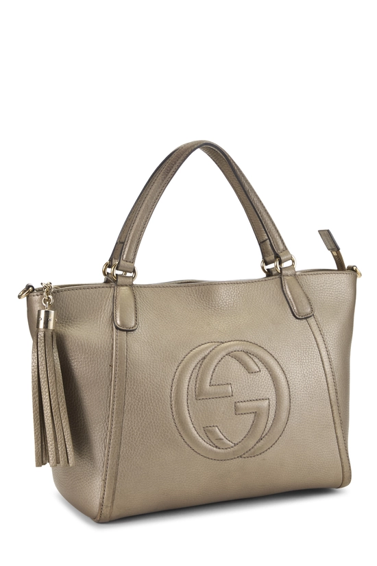 Gold Metallic Leather Soho Top Handle Bag, , large image number 1