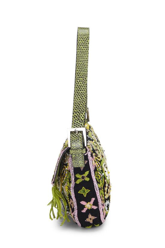 FENDI 'Baguette' Embroidered Bamboo Floral Monogram Bag