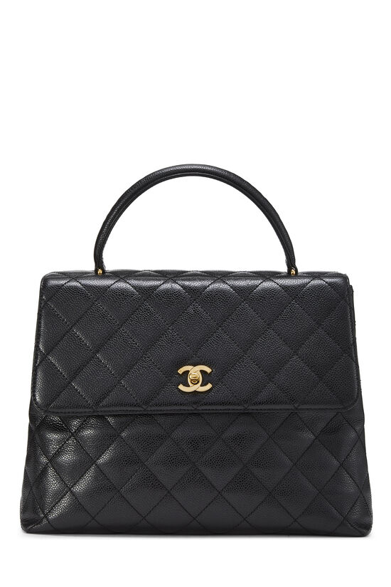 Black Quilted Caviar Kelly, , large image number 0