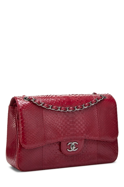 Chanel Red Python New Classic Jumbo — photo 2
