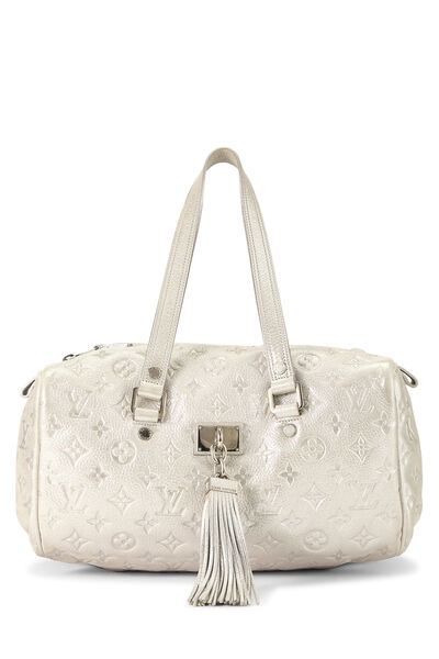Silver Monogram Shimmer Comete Shoulder Bag