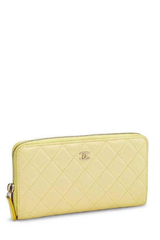 CHANEL Lambskin Quilted Chanel 19 Wallet On Chain WOC Yellow 1156124