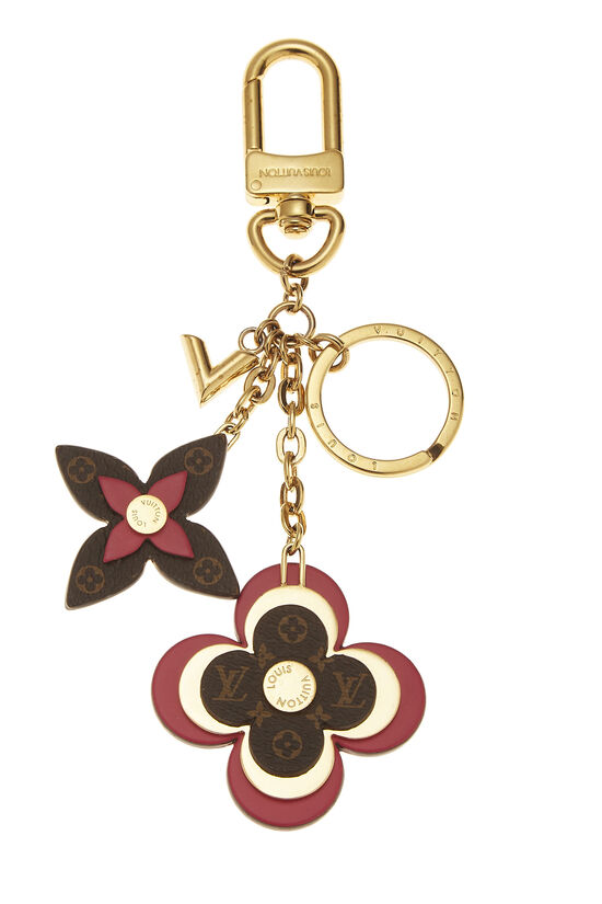 Gold & Multicolor Blooming Flowers Bag Charm, , large image number 0