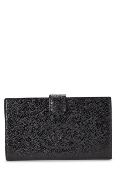 Black Caviar Timeless 'CC' Long Wallet
