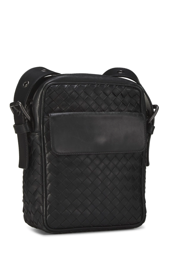 Black Intrecciato Flap Pocket Messenger Bag, , large image number 1
