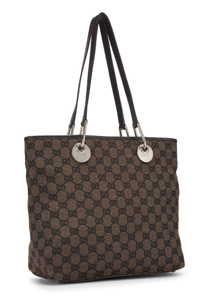 Brown GG Canvas Eclipse Bucket Tote, , large