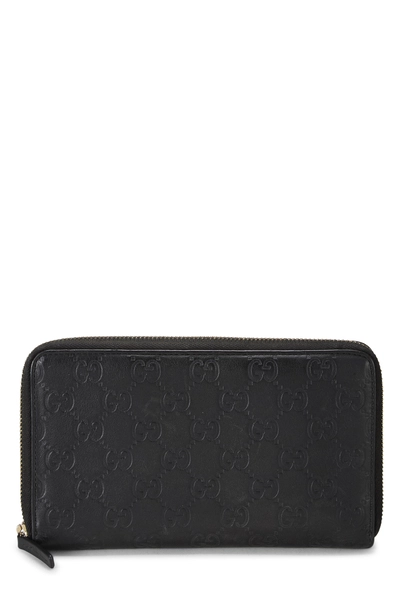 Black Guccissima Zip Around Wallet