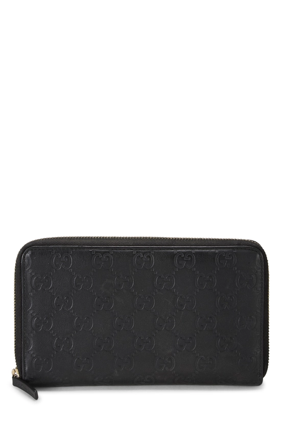 Black Guccissima Zip Around Wallet, , large image number 0